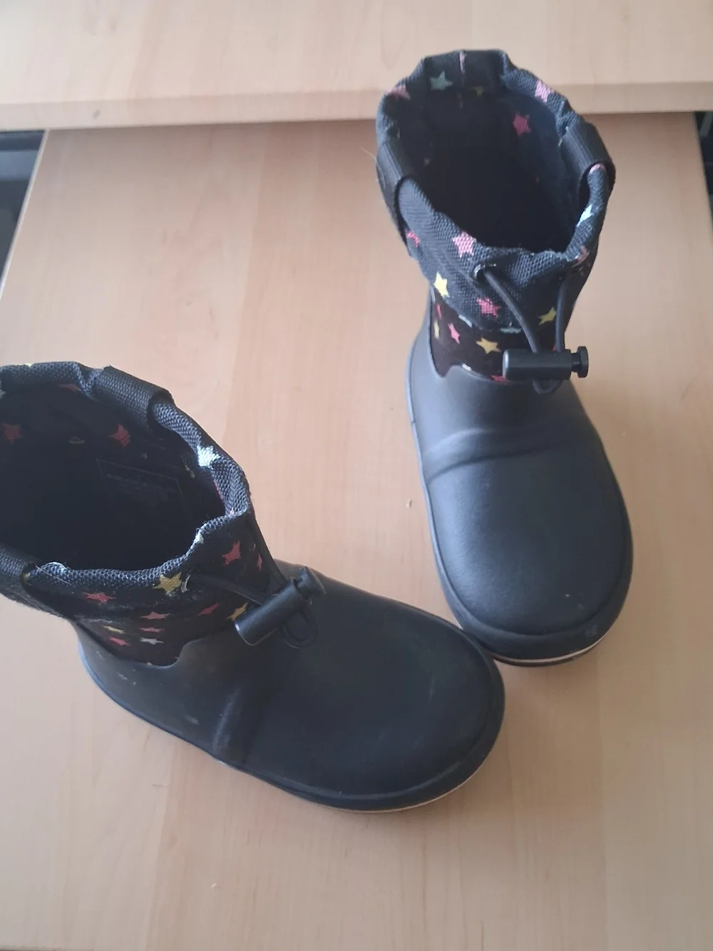 Target Kids Black Rain & Snow Boots with Multicolor Stars